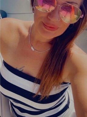 SHEIN Black and White Striped Tube Top